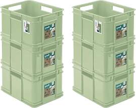 PAFEN 6x Euro Stapelbox 16l - 35 x 27 x 21 cm –