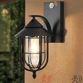 Pageone Schwarz Außenlampe mit Bewegungsmelder