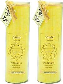 Palm Light Chakra Kerze, Gelb (Packung mit 2)