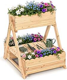 Pamapic Hochbeet, 3 Etagen Erhöht Blumenkasten