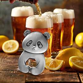Panda Flaschenöffner, Premium Metall Bieröffner, 