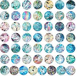 PandaHall 25 mm Muschel-Glas-Cabochons 50 Stile