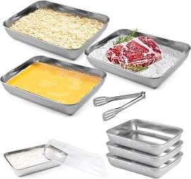 Panierschalen Set 3-Teilig, 25x20x5cm Edelstahl