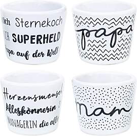 Papierdrachen - 4er Set Eierbecher Porzellan -