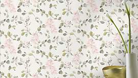 Papiertapete RASCH "mit Blüten", beige