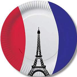 Pappteller Frankreich Eifelturm