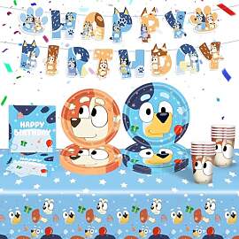 Pappteller Kindergeburtstag Deko- Blau Dog