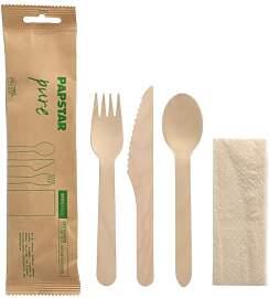Papstar Bestecksets, Holz "pure" natur