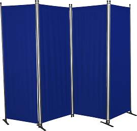 Paravent, blau, B:170cm H:165cm, Kunststoff,