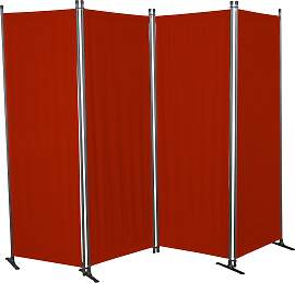 Paravent, rot (bordeaux), B:170cm H:165cm,