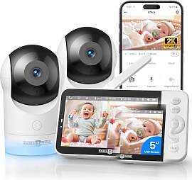 PARIS RHÔNE Babyphone mit 2 Kameras, 5" WiFi 