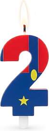 ParPix Cartoon Geburtstagskerzen Zahlen 2, Kerze 2 