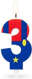 ParPix Rot Blau Geburtstagskerzen Zahlen 3,
