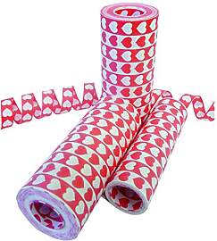 PARTY DISCOUNT ® Luftschlange Herzen, rot-weiß,