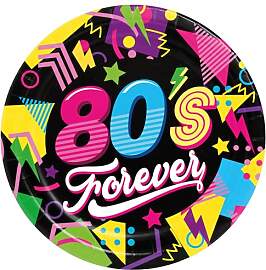 PARTY DISCOUNT NEU Papp-Teller 80s Forever, 6