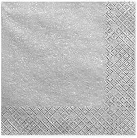 PartyDeco Dreilagige Servietten in Silber -