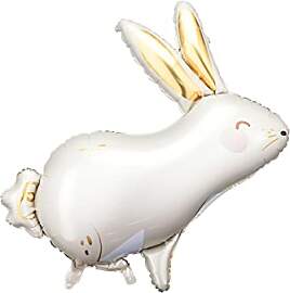PartyDeco Folienballon Hase 70x71cm Helium