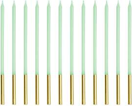 PartyDeco Geburtstagskerzen 14cm glatt 12er Set -