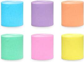 PartyDeco Krepppapier Rollen 5cm x 10m 6er Set -