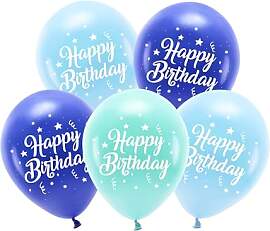 PartyDeco Öko Luftballons Happy Birthday 26cm 5er 