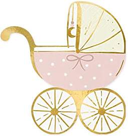 PartyDeco Servietten Kinderwagen 20 Stück 14x15cm 