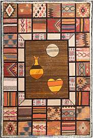 Patchwork Teppich - 200 x 135 cm - mehrfarbig