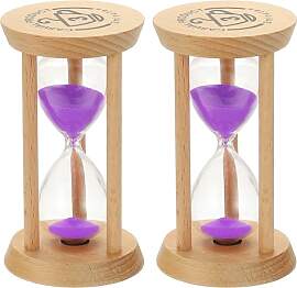 PATIKIL 3 Minuten Sanduhr 2 Stück Holzsanduhr