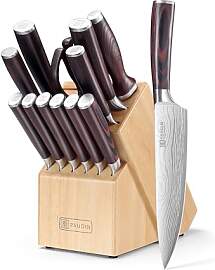 PAUDIN Messerblock Set 14-teilig aus 1.4116