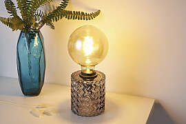 PAULEEN Tischleuchte "Crystal Smoke",