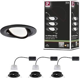Paulmann 94472 Nova LED Einbauleuchte 3er Set Coin 