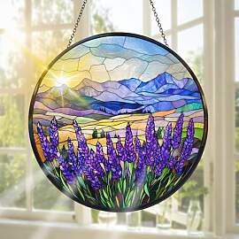 Pavemlo Lavendel Buntglas Sonnenfänger