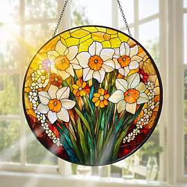 Pavemlo Narzisse Buntglas Sonnenfänger
