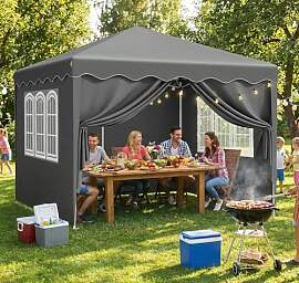 Pavillon 3x3, Faltpavillon Stabil Winterfest mit
