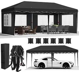 Pavillon 3x6 Faltpavillon mit 4 Seitenteilen 6 PCS 