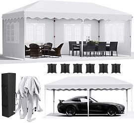 Pavillon 3x6 Faltpavillon mit 4 Seitenteilen 6 PCS 