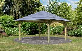 Pavillon KARIBU "Holm 1", grau (natur),
