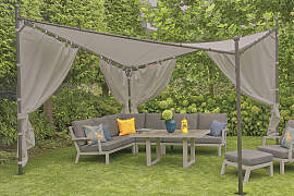 Pavillonseitenteil SIENA GARDEN, grau, Polyester,