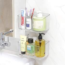 PAVSTINE Duschablage ohne Bohren Transparent, 2