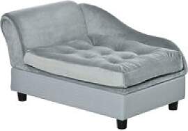 PawHut Hundesofa hellblau Holz B/H/T: ca. 76x42x45 
