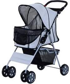 PawHut Hundewagen grau Polyester-Mischgewebe