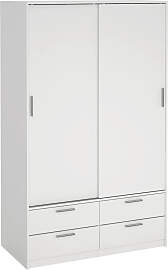 P & B Schiebetürenschrank, Weiß, 3 Fächer,