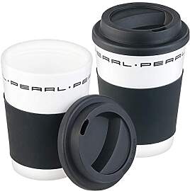 PEARL Kaffeebecher: 2er-Set Coffee-to-go-Becher