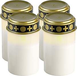 PEARL LED Grabkerze: 4er-Set flackernde