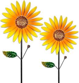 pearlstar Sonnenblume Windrad Metall, 2er-Pack
