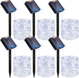 Peasur 6 Stücke Solar Lichterkette Aussen, 6x12M