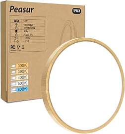 Peasur Holz Deckenlampe LED Deckenleuchte