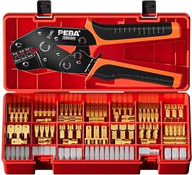 PEBA KFZ Flachstecker Crimpzangen Set, mit