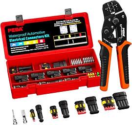 PEBA Wasserdichtes Kfz Stecker Set mit Crimpzange