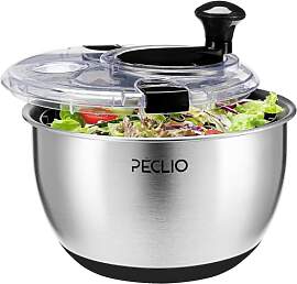 Peclio Groß 4,5L Salatschleuder Edelstahl 18/10
