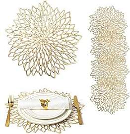 PECZEKO 4er Set Rund PVC Platzset Abwaschbar